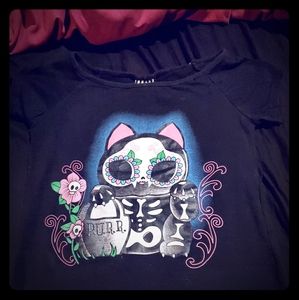 ☆Sold☆ Too Fast Brand Skeleton Kitty Tee Sz S